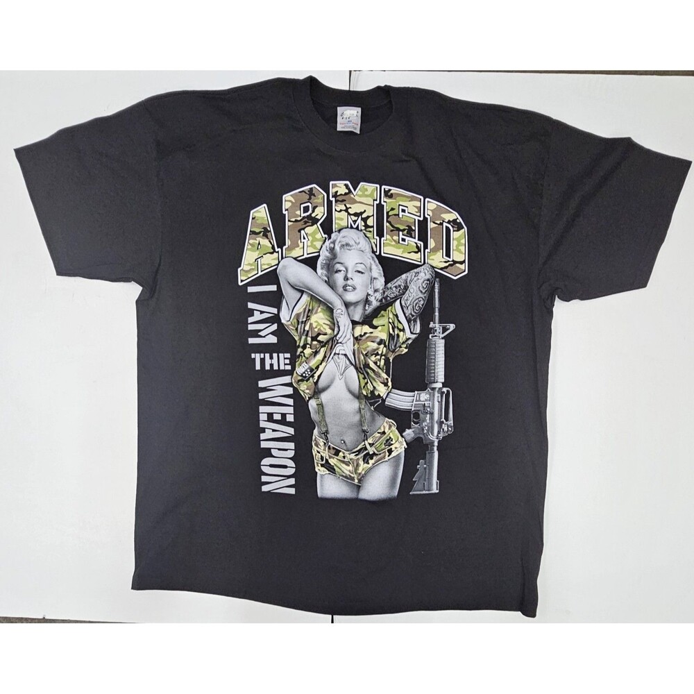 Shaka Wear SuperMAX T-Shirt 4XL Marilyn Monroe Armed I Am The Weapon Graphic